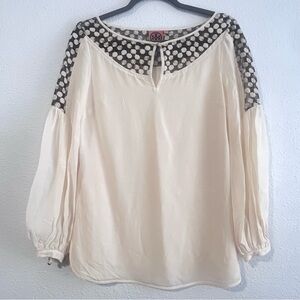 Tory Burch Aaeden 100% Silk Long Sleeve Lined Tunic Blouse Size 6